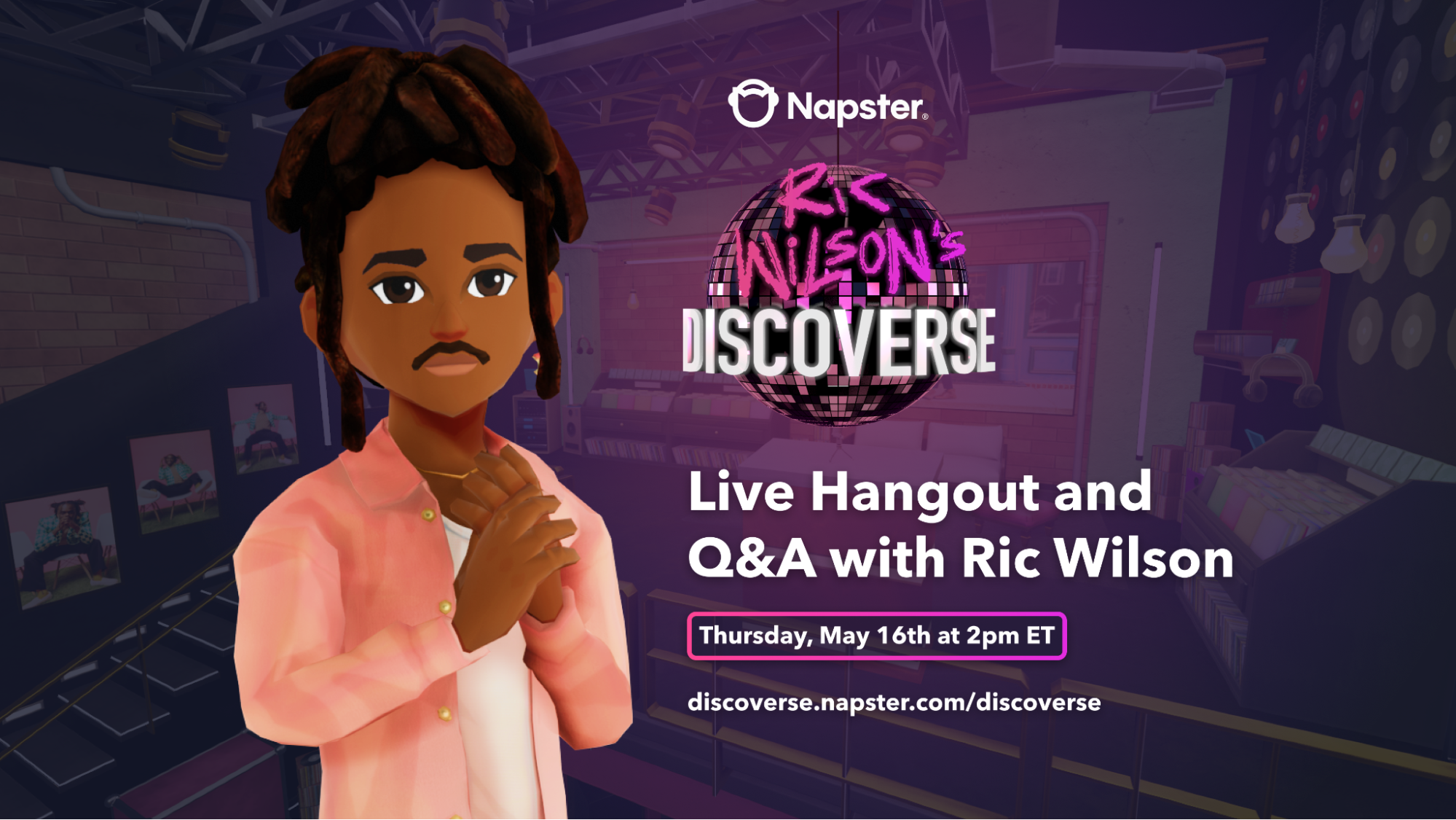 Leading independent Chicago rap, funk, and R&B artist, Ric Wilson, to host the first Napster artist Q&A in a virtual hangout on May 16th, 2024, exclusively for Napster subscribers.